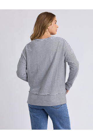 FOXWOOD EDDIE STRIPE TOP - Black/White