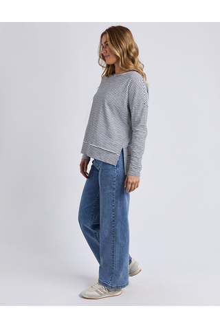 FOXWOOD EDDIE STRIPE TOP - Black/White