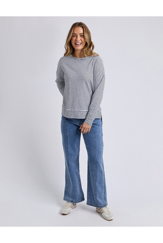 FOXWOOD EDDIE STRIPE TOP - Black/White