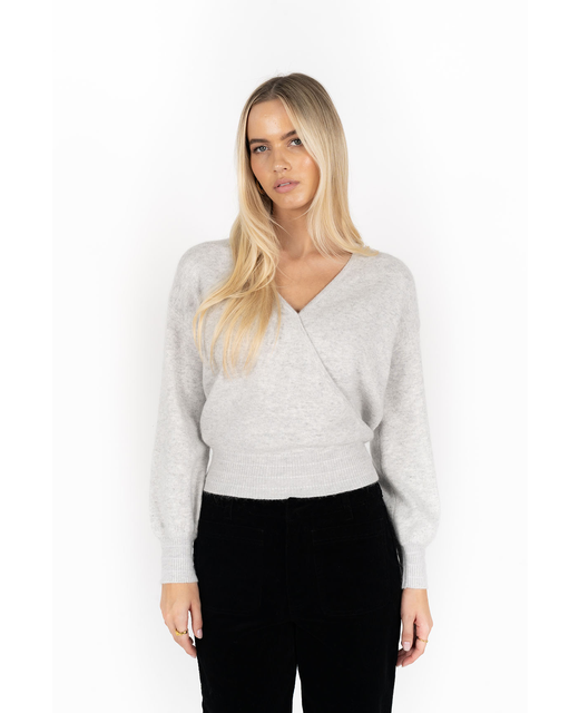 HUMIDITY MIKA WRAP TOP - Light Grey