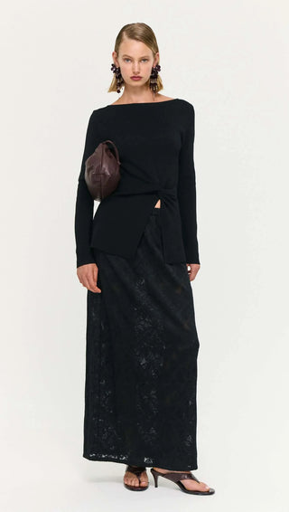 STAPLE THE LABEL - MIYA TWIST KNIT TOP - Black