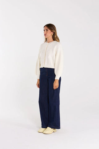 THING THING - FLOURISH CARDIGAN - Milky Bar