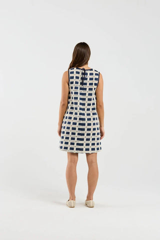 THING THING - FLORIN DRESS - Navy Grid
