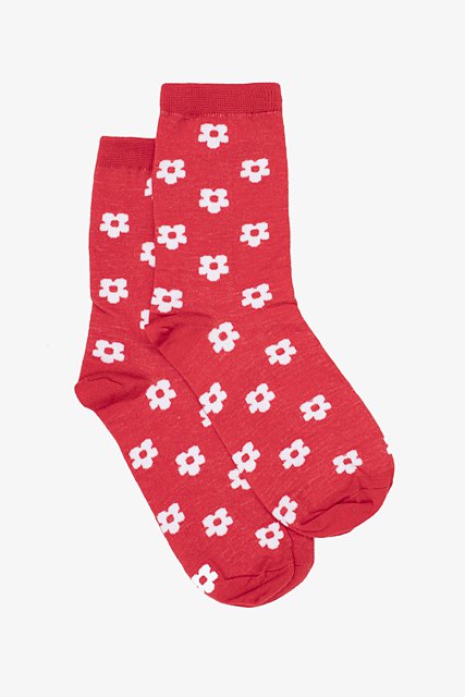 ANTLER SOCK -Red Flower Sock