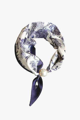 ANTLER SCARF - PEARL FASTEN NECK TIE  - Blue Romance
