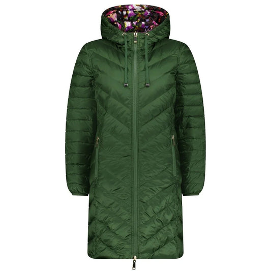 MOKE - Arnie Women's 90/10 Reversible Down Coat - Cypress/Purple Fleur