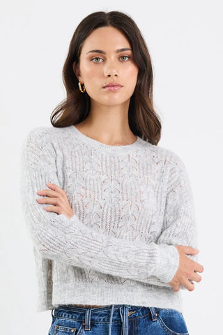 IVY + JACK - ADULATION POINTELL FLUFFY JUMPER - Grey Marle