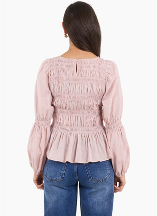 AMONG THE BRAVE - REQUIRED SHIRRED BODICE TOP - Blush