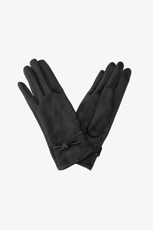 ANTLER GLOVES KNOT SUEDETTE  - Black
