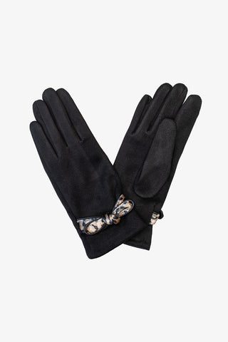 ANTLER  - GLOVES - BLACK LEOPARD BOW