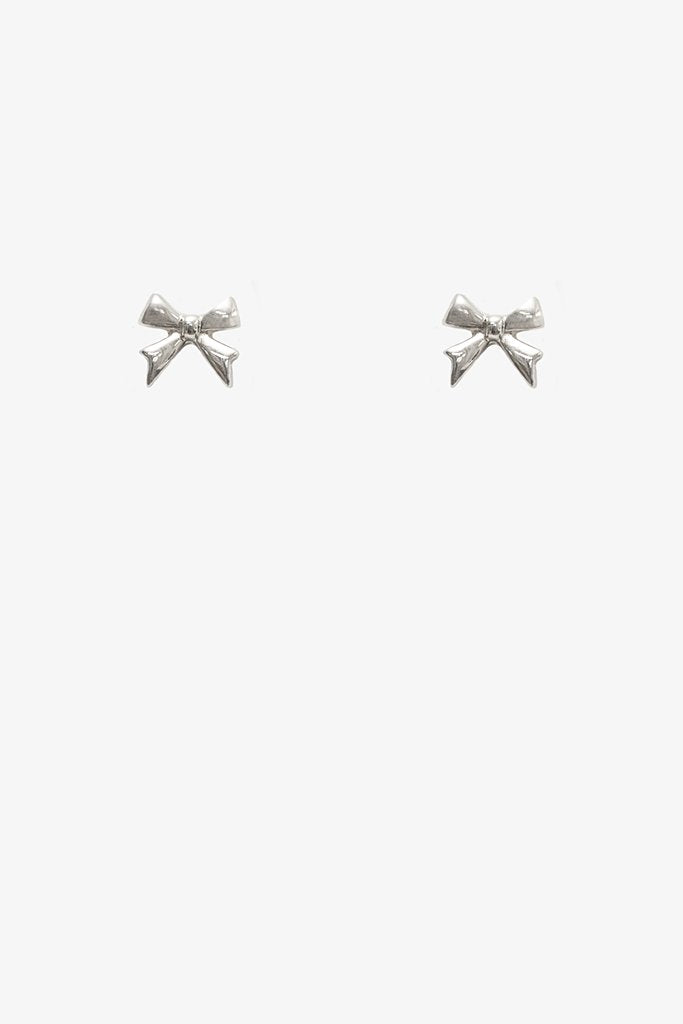 ANTLER EARRINGS  - MINI BOW - SILVER