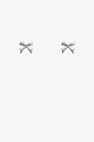 ANTLER EARRINGS  - MINI BOW - SILVER