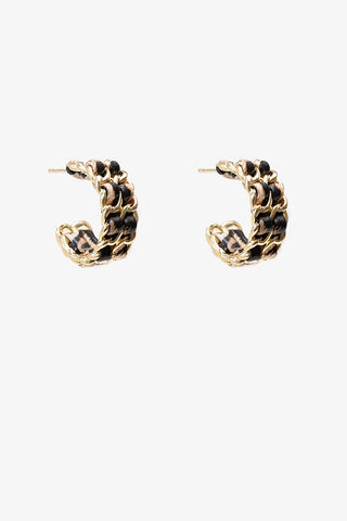 ANTLER EARRINGS  - LEOPARD THREAD