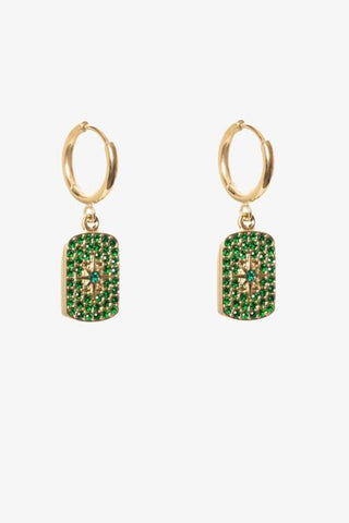 ANTLER EARRINGS  - Gold Emerald Cluster Earring