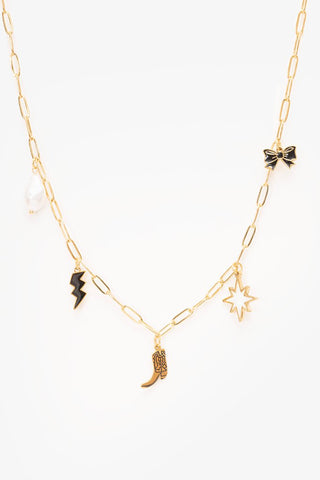 ANTLER NECKLACE BOOTS & BOW CHARM