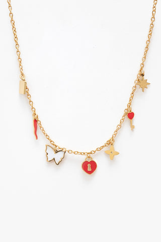 ANTLER NECKLACE CHILLI & LOCKET CHARM