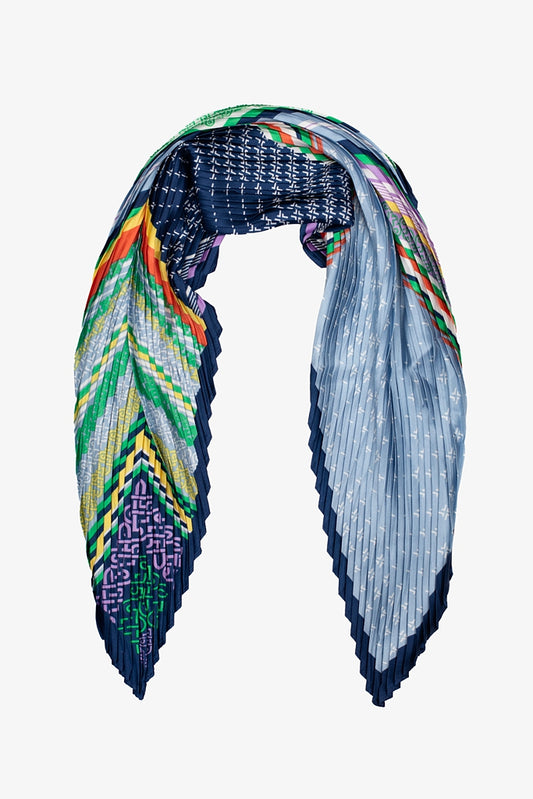 ANTLER SCARF NECK - Mixprint Blue