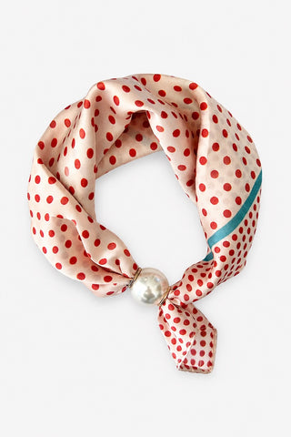 ANTLER SCARF - PEARL FASTEN NECK TIE  - Cherry Dot