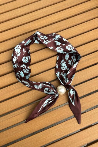 ANTLER SCARF - PEARL FASTEN NECK TIE - Evening Floral
