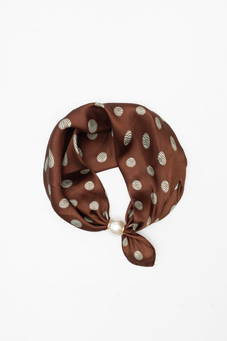 ANTLER - PEARL FASTEN NECK TIE - Minted Cocoa