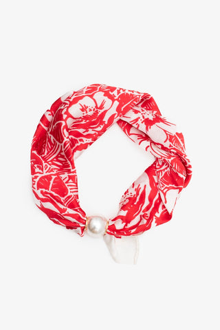 ANTLER SCARF - PEARL FASTEN NECK TIE  - Rouge