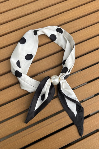 ANTLER SCARF - PEARL FASTEN NECK TIE - Vanilla Dot