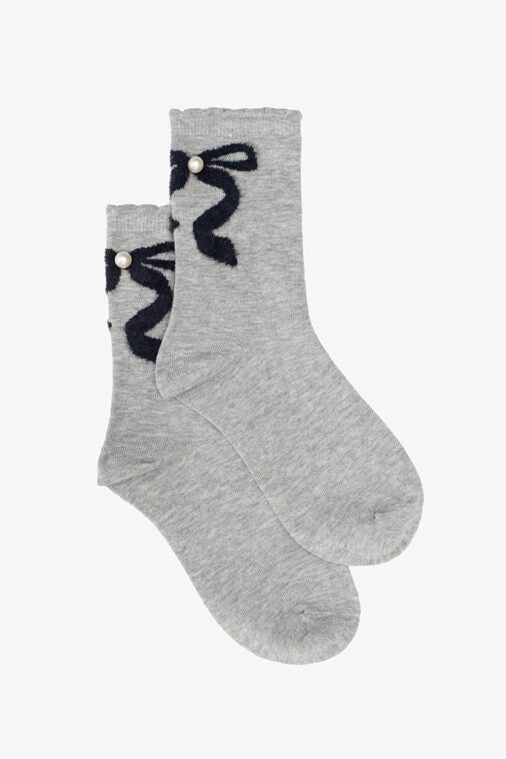 ANTLER SOCKS - PEARL BOW SOCK - Grey