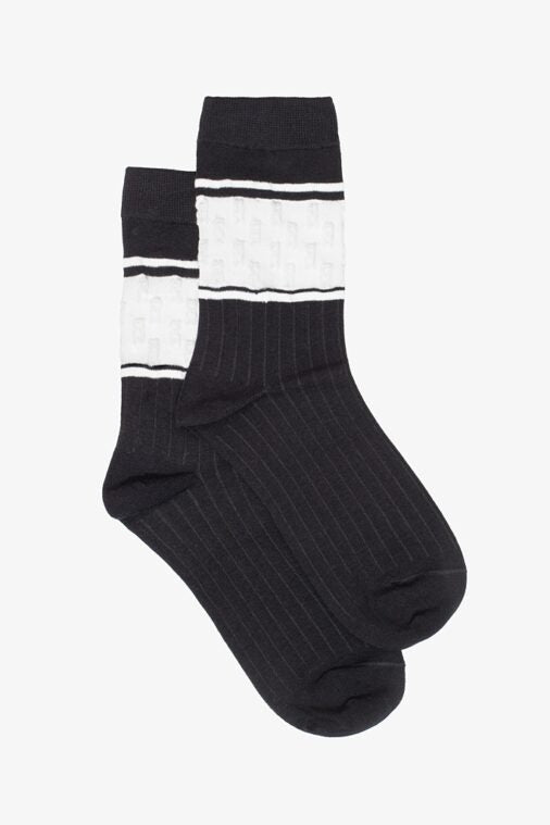 ANTLER SOCKS - BLACK & WHITE BAND