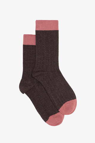 ANTLER  - SOCKS - COCOA CABLE
