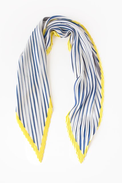 ANTLER SCARF PLEATED - Yellow & Navy Stripe
