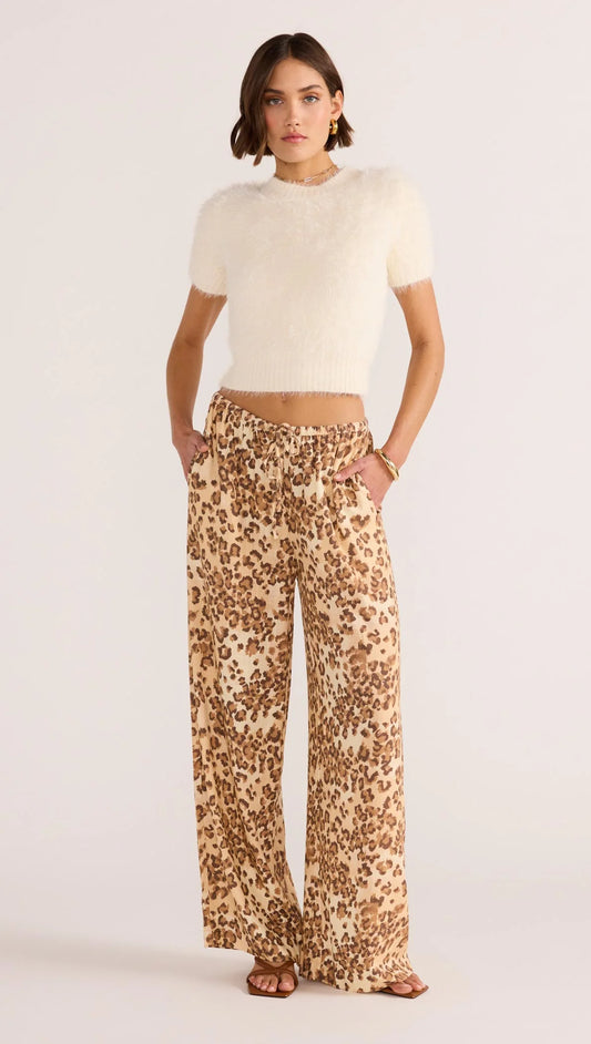 MINKPINK ARDEN DRAWSTRING PANT - LEOPARD