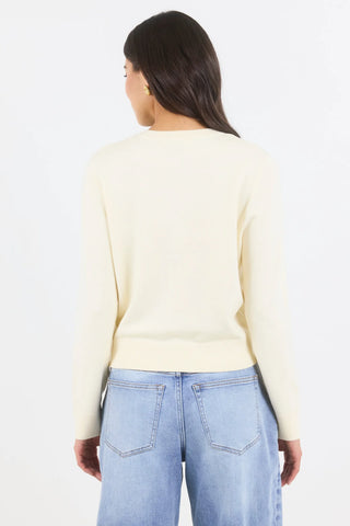 STORIES BE TOLD - AUTOGRAPH CREWNECK CARDIGAN - Butter