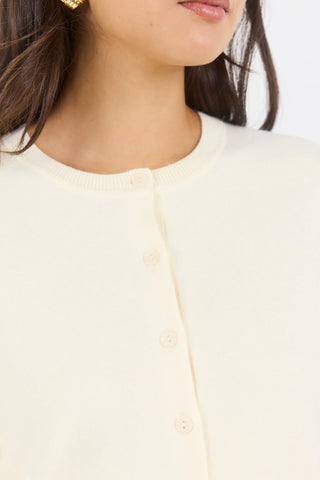 STORIES BE TOLD - AUTOGRAPH CREWNECK CARDIGAN - Butter