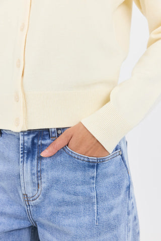 STORIES BE TOLD - AUTOGRAPH CREWNECK CARDIGAN - Butter