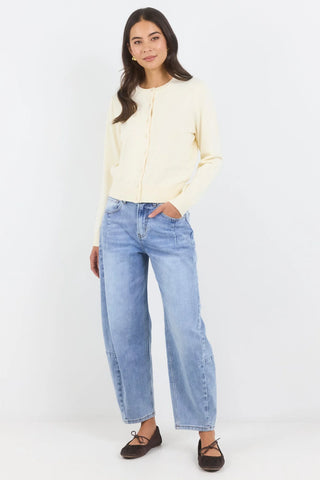 STORIES BE TOLD - AUTOGRAPH CREWNECK CARDIGAN - Butter