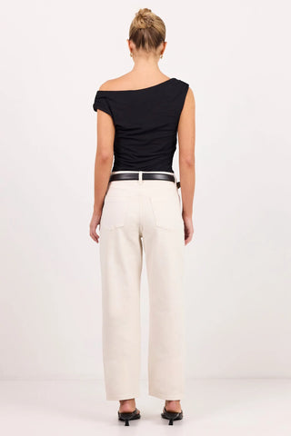IVY + JACK - TRADITION STRETCH SOFT BARREL JEAN - Ecru
