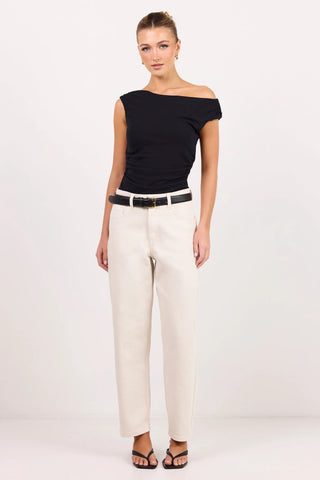 IVY + JACK - TRADITION STRETCH SOFT BARREL JEAN - Ecru