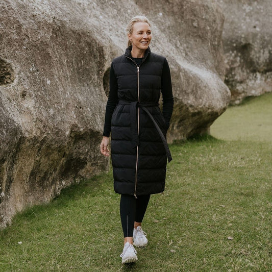 MOKE - Bella Women's 90/10 Down Maxi Vest - Black