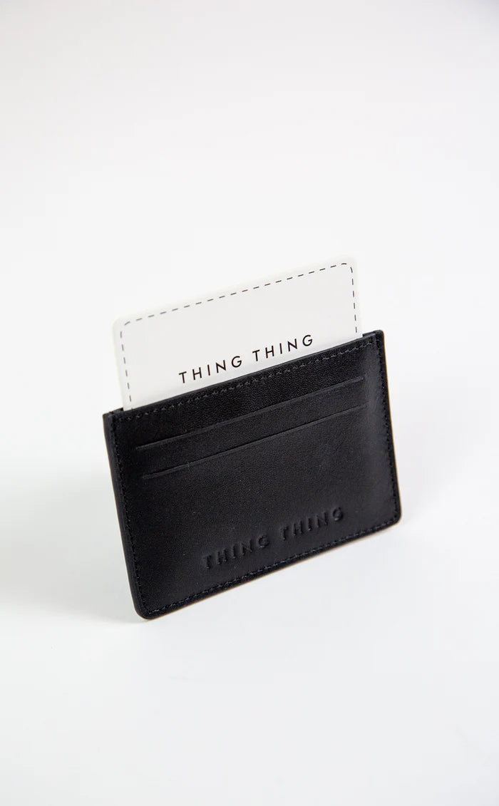 THING THING CARD HOLDER - Black  Leather