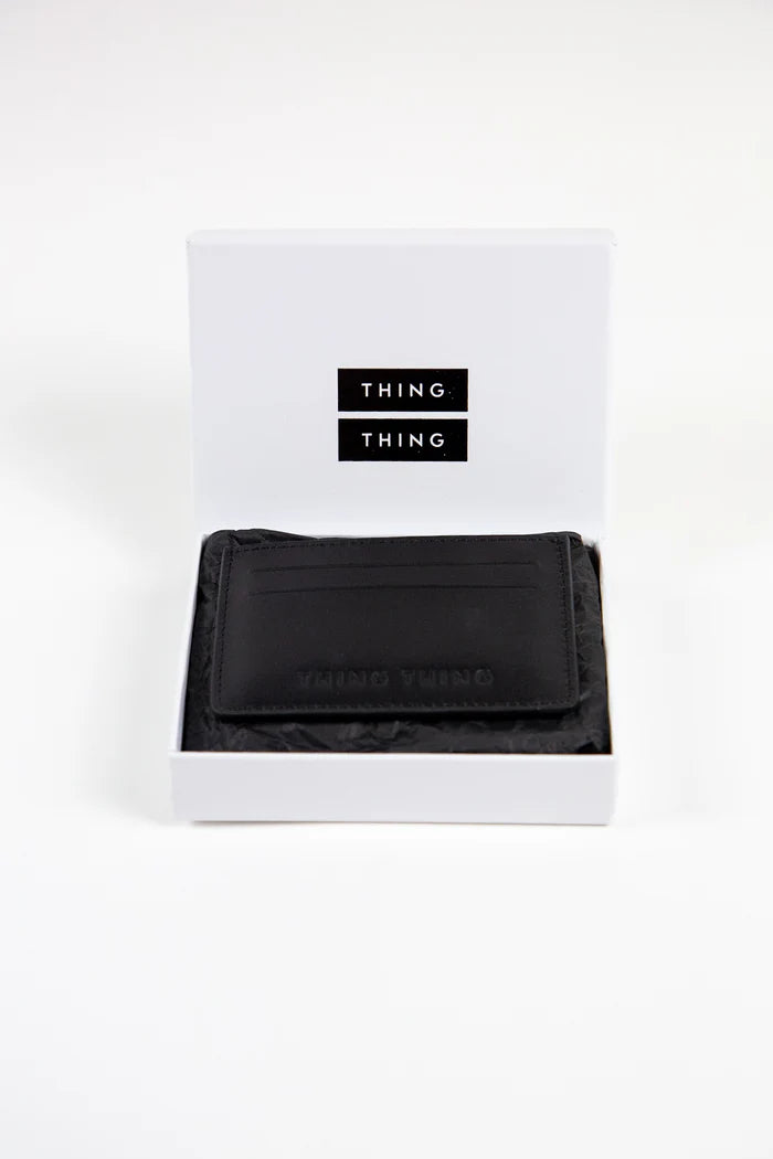 THING THING CARD HOLDER - Black  Leather