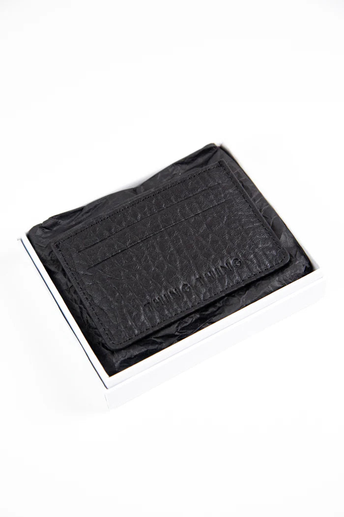 THING THING CARD HOLDER - Black Bubble Leather