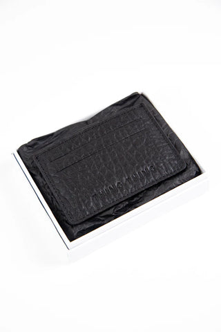 THING THING CARD HOLDER - Black Bubble Leather