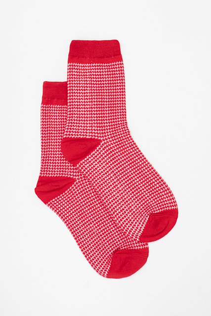 ANTLER SOCK -Red Houndstooth Sock