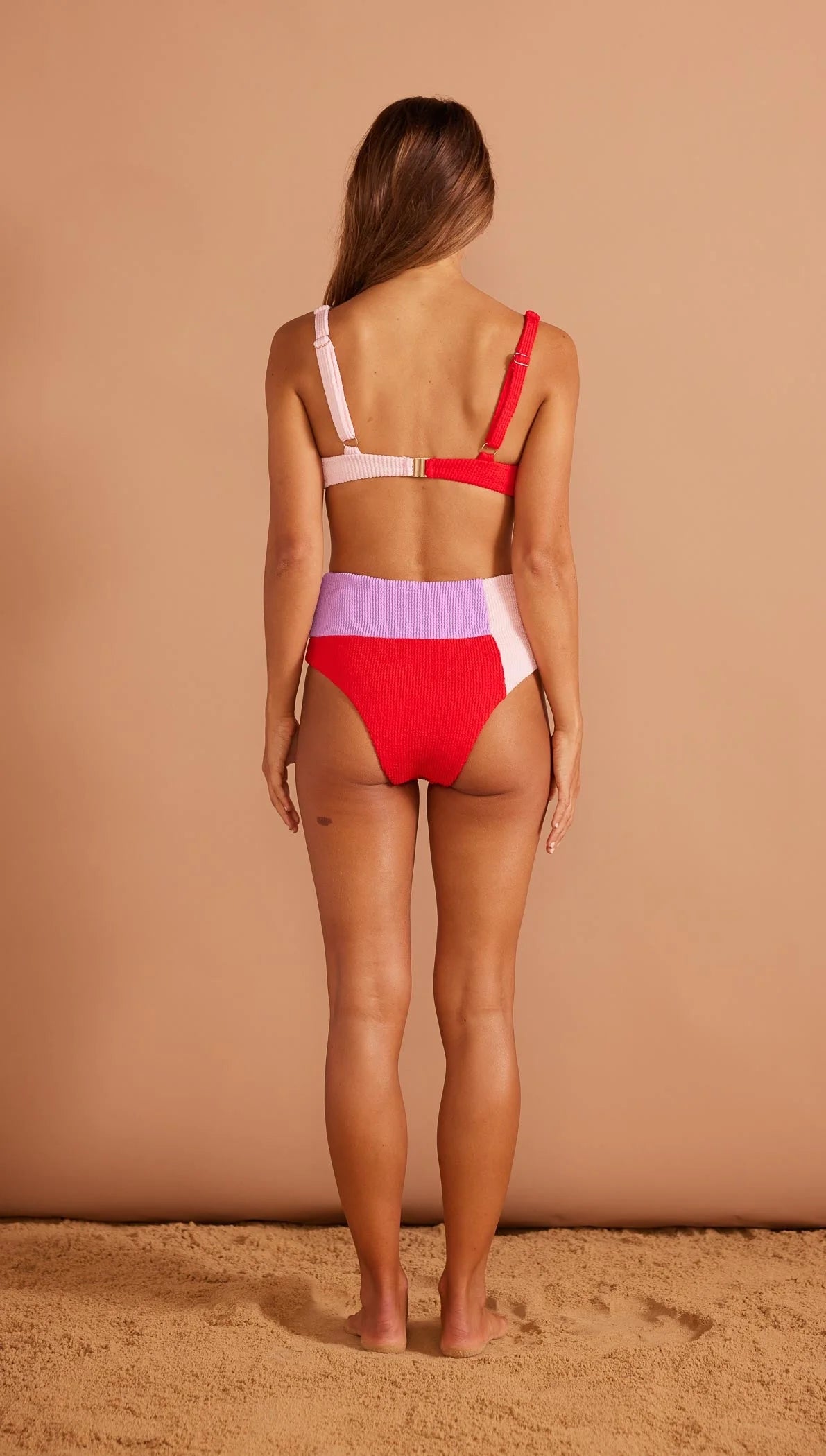 MINKPINK SWIMWEAR CARTAGENA TOP- Red Colour Block