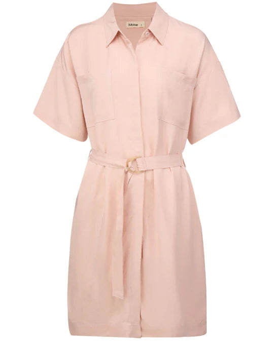 MOKE CORA SHIRT DRESS - Dusty Rose