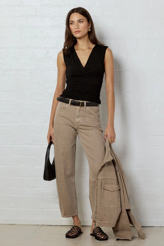 STORIES BE TOLD - IDOLISE BARREL JEAN - Taupe