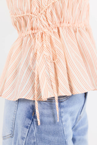 STORIES BE TOLD - CONTEXT SLEEVELESS TOP - Blood Orange Stripe