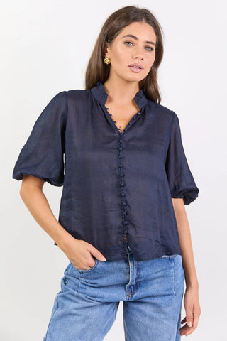 IVY + JACK - CONTINUANCE HIGH NECK TOP - Navy