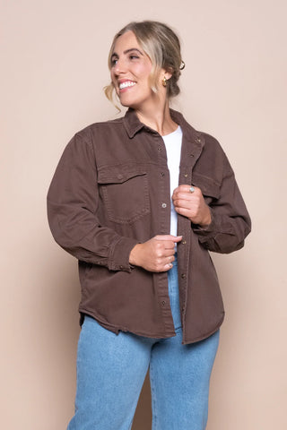 FOXWOOD DAISY OVERSHIRT - CHOCOLATE