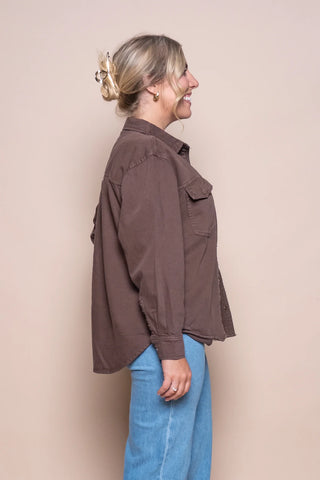 FOXWOOD DAISY OVERSHIRT - CHOCOLATE